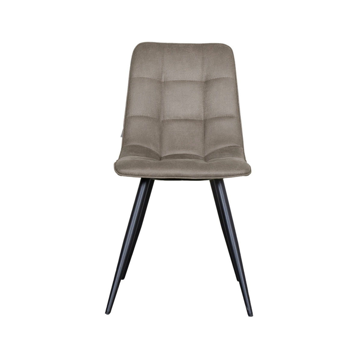 LABEL51 Eetkamerstoelen Bistro - Taupe - Kunstleder - Zwart Metalen Frame