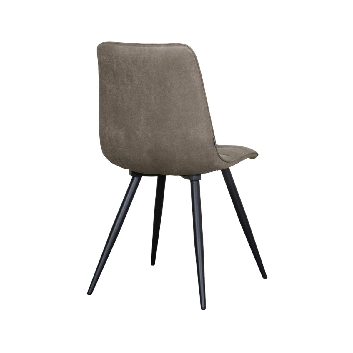 LABEL51 Eetkamerstoelen Bistro - Taupe - Kunstleder - Zwart Metalen Frame