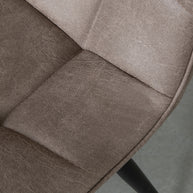 LABEL51 Eetkamerstoelen Bistro - Taupe - Kunstleder - Zwart Metalen Frame