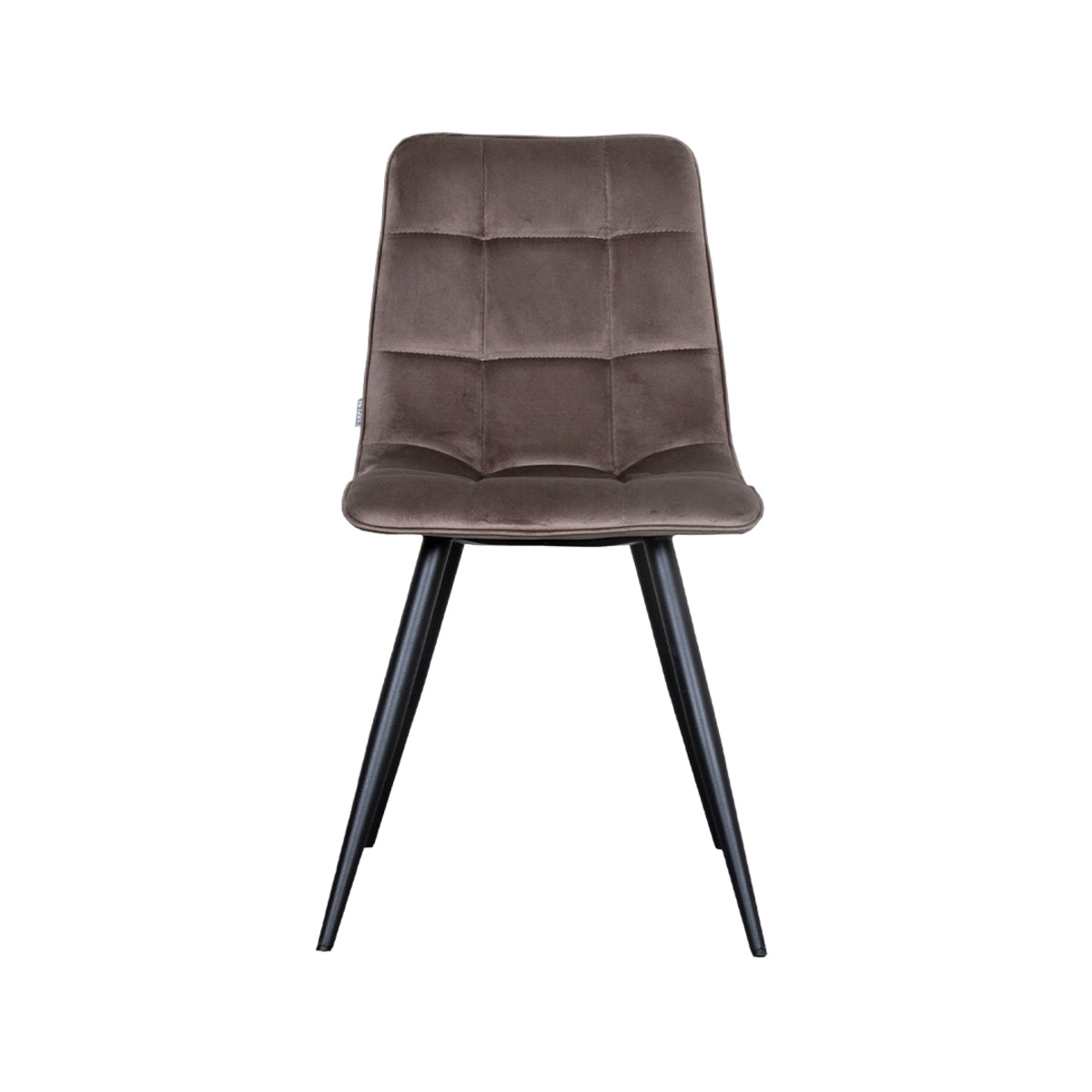LABEL51 Eetkamerstoelen Bistro - Taupe - Velvet - Zwart Metalen Frame