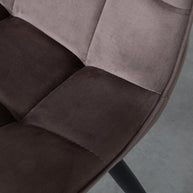 LABEL51 Eetkamerstoelen Bistro - Taupe - Velvet - Zwart Metalen Frame