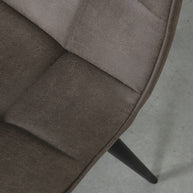 LABEL51 Eetkamerstoelen Bistro - Antraciet - Kunstleder - Zwart Metalen Frame