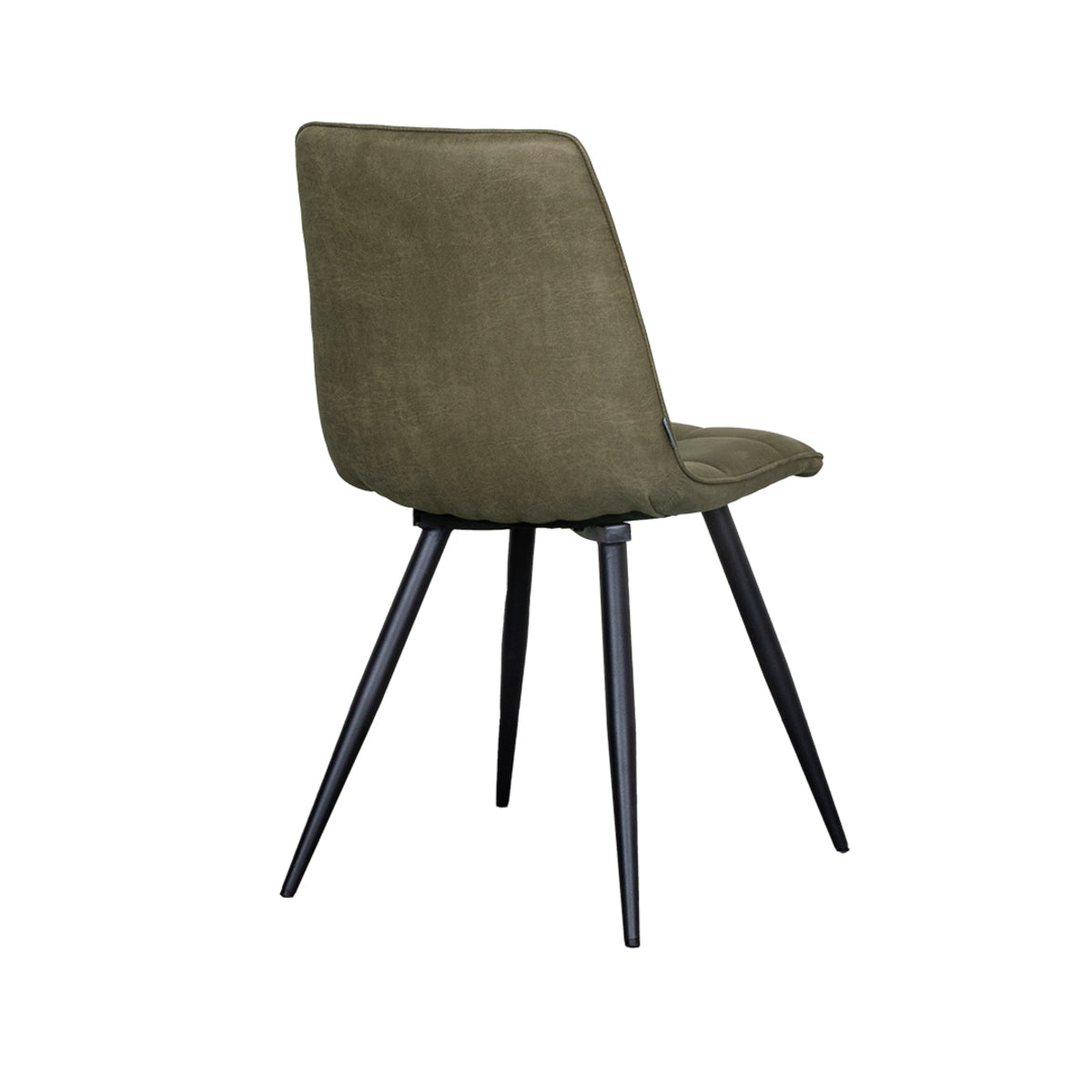 LABEL51 Eetkamerstoelen Bistro - Moss - Kunstleder - Zwart Metalen Frame