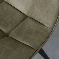 LABEL51 Eetkamerstoelen Bistro - Moss - Kunstleder - Zwart Metalen Frame
