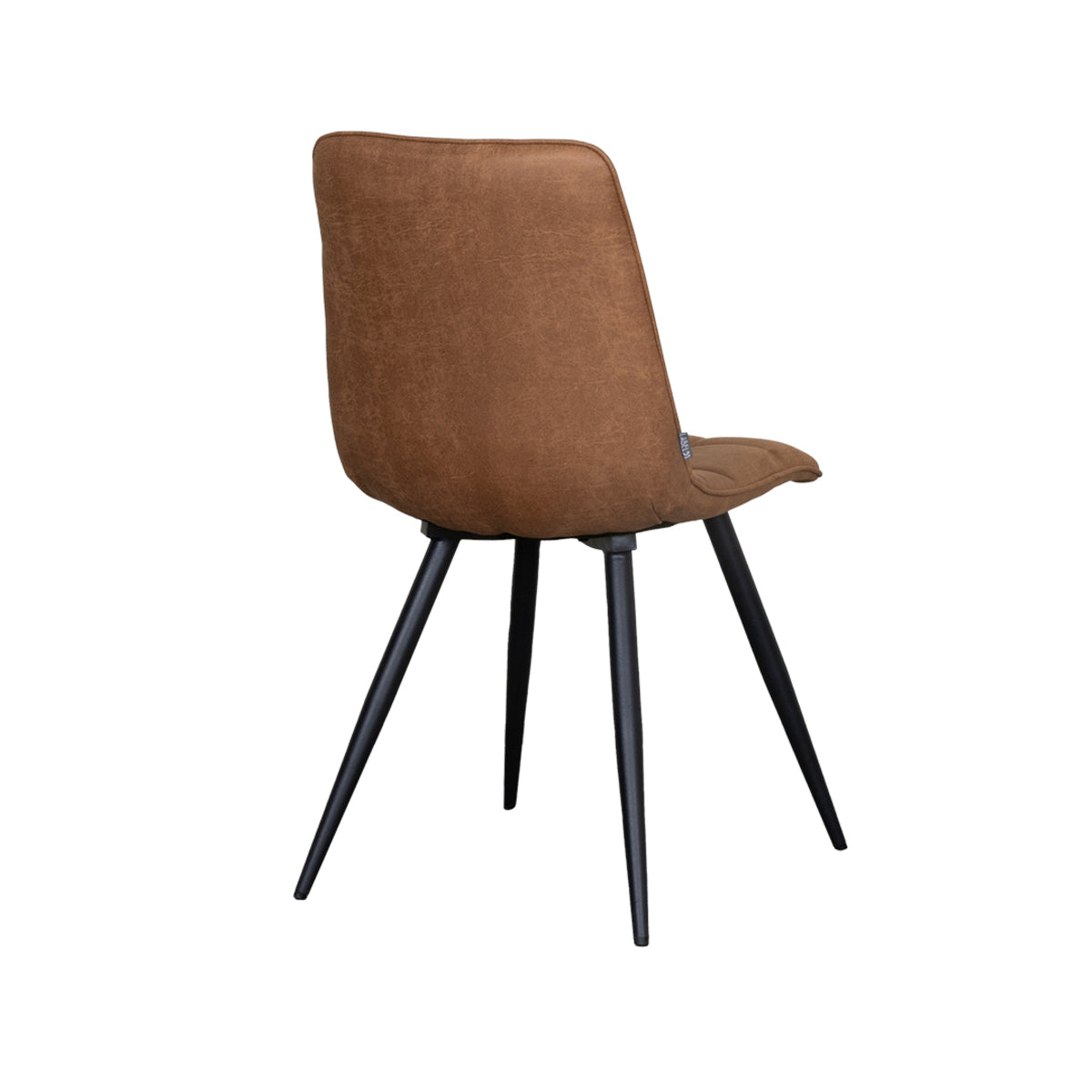 LABEL51 Eetkamerstoelen Bistro - Cognac - Kunstleder - Zwart Metalen Frame