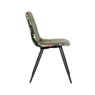 LABEL51 Eetkamerstoelen Bistro - Hunter - Velvet - Zwart Metalen Frame