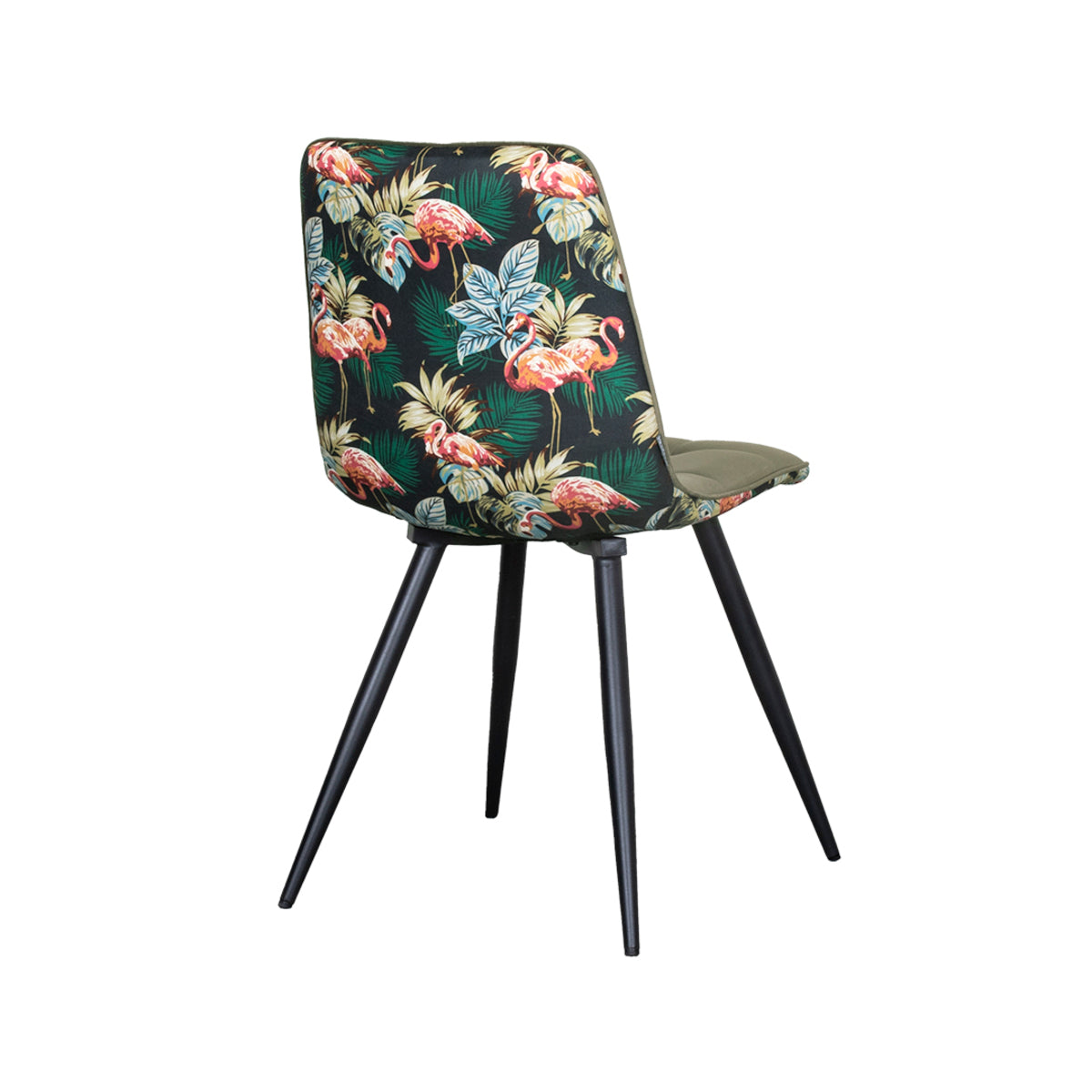 LABEL51 Eetkamerstoelen Bistro - Hunter - Velvet - Zwart Metalen Frame