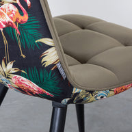 LABEL51 Eetkamerstoelen Bistro - Hunter - Velvet - Zwart Metalen Frame