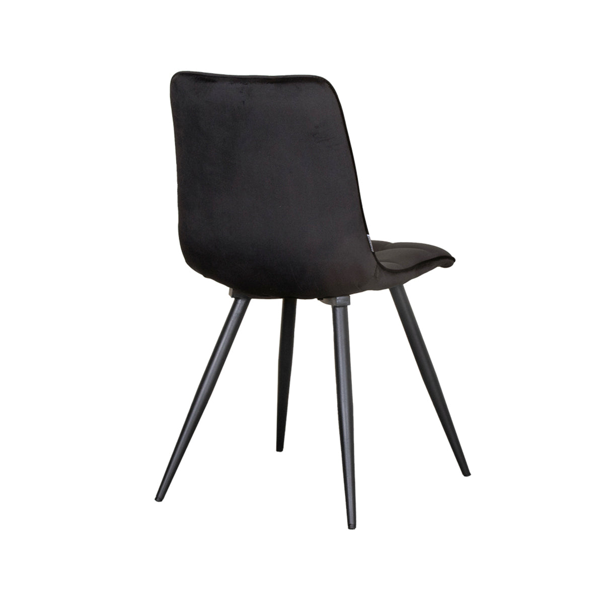LABEL51 Eetkamerstoelen Bistro - Zwart - Velvet - Zwart Metalen Frame