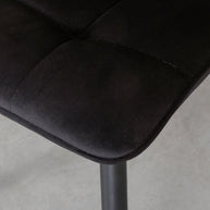 LABEL51 Eetkamerstoelen Bistro - Zwart - Velvet - Zwart Metalen Frame