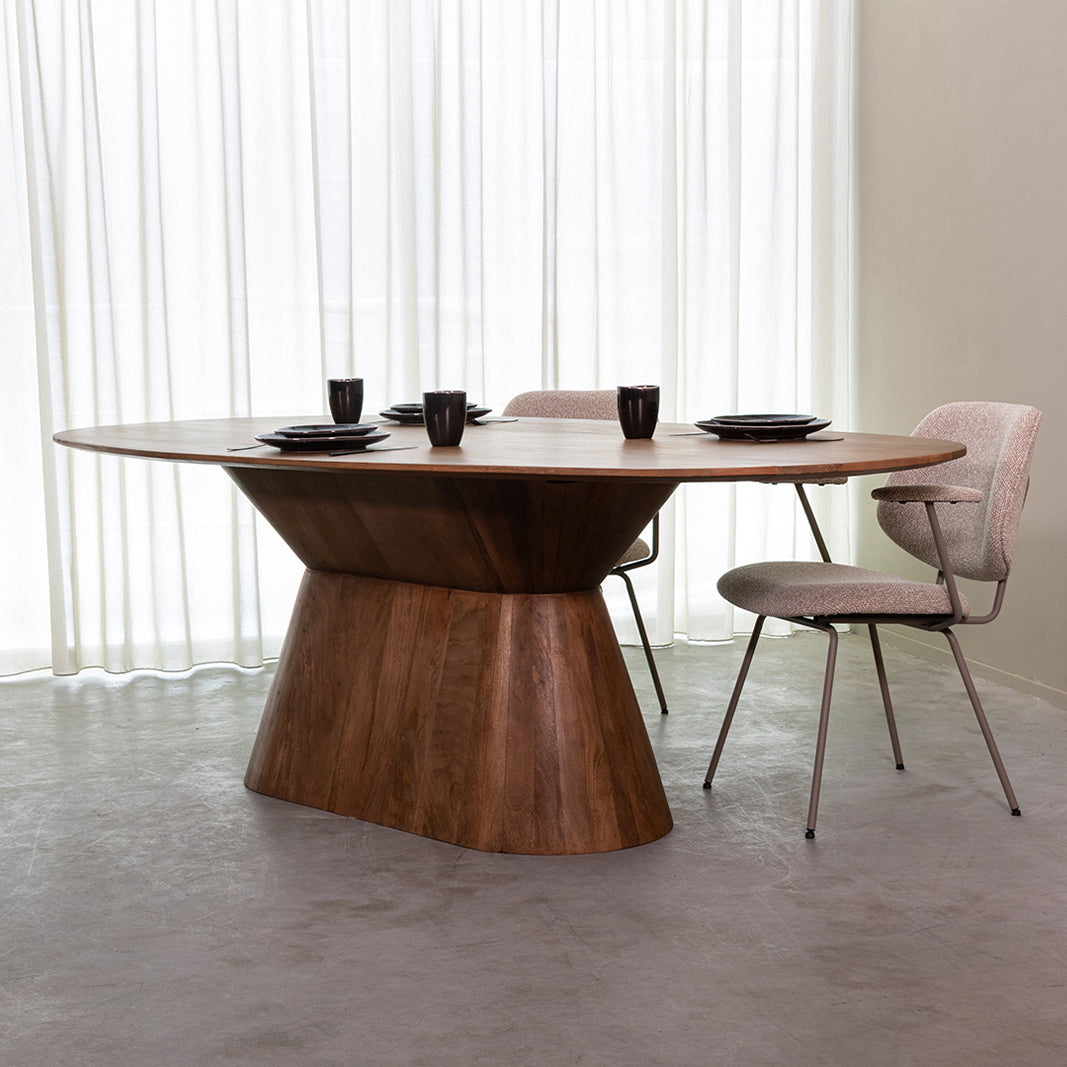 LABEL51 Eetkamertafels Jagger - Nature Smooth - Mangohout - 200 cm - Ovaal
