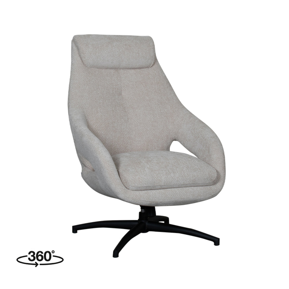 LABEL51 Fauteuils Maxwell - Naturel - Chenille - One Size