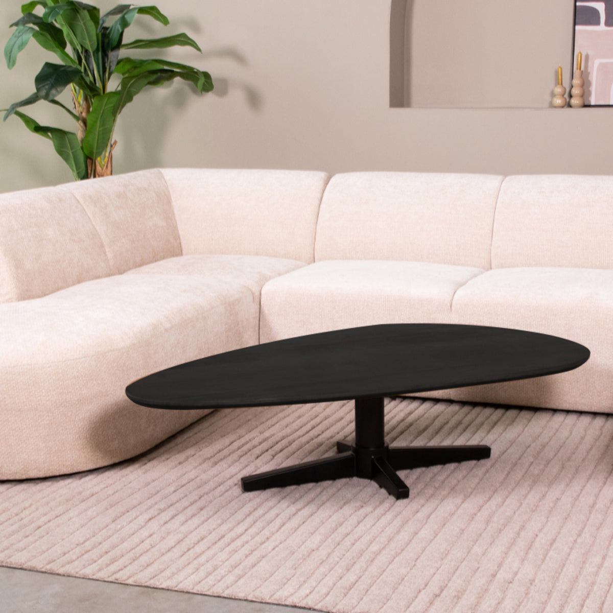 LABEL51 Salontafels Rosie - Zwart - Mangohout - 140 cm