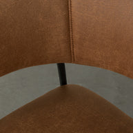LABEL51 Eetkamerstoelen Luuk - Cognac - Kunstleder - Zwart Metalen Frame
