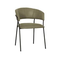 LABEL51 Eetkamerstoelen Luuk - Moss - Kunstleder - Zwart Metalen Frame