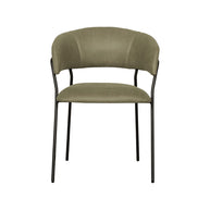 LABEL51 Eetkamerstoelen Luuk - Moss - Kunstleder - Zwart Metalen Frame