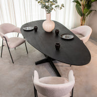 LABEL51 Eetkamertafels Rosie - Zwart - Mangohout - 180 cm