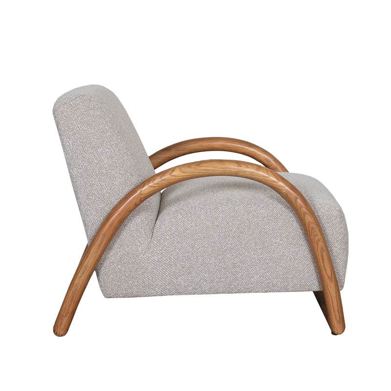 LABEL51 Fauteuils Viggo - Naturel - Boucle - Naturel Houten Frame
