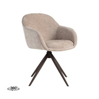 LABEL51 Eetkamerstoelen Fiby - Clay - Chenille - Brons Metalen Frame