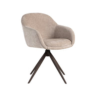 LABEL51 Eetkamerstoelen Fiby - Clay - Chenille - Brons Metalen Frame