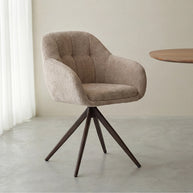 LABEL51 Eetkamerstoelen Esma - Clay - Chenille - Brons Metalen Frame