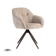 LABEL51 Eetkamerstoelen Esma - Clay - Chenille - Brons Metalen Frame