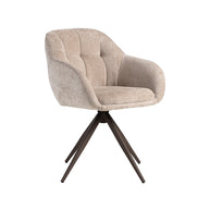 LABEL51 Eetkamerstoelen Esma - Clay - Chenille - Brons Metalen Frame