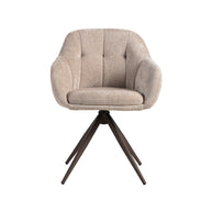 LABEL51 Eetkamerstoelen Esma - Clay - Chenille - Brons Metalen Frame