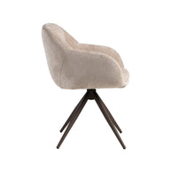 LABEL51 Eetkamerstoelen Esma - Clay - Chenille - Brons Metalen Frame