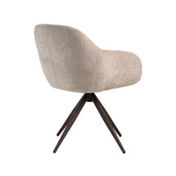 LABEL51 Eetkamerstoelen Esma - Clay - Chenille - Brons Metalen Frame