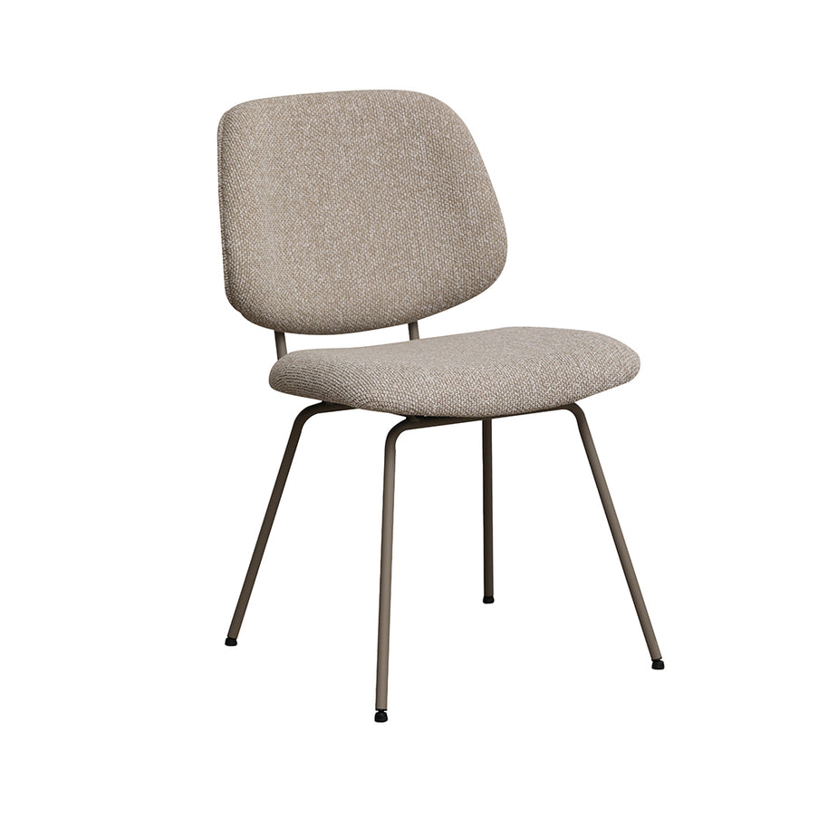 LABEL51 Eetkamerstoelen Ravenna - Naturel - Boucle - Taupe Metalen Frame