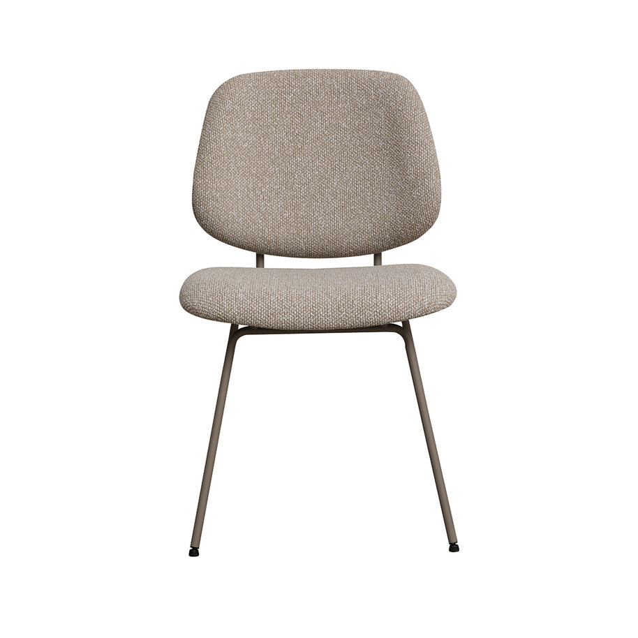 LABEL51 Eetkamerstoelen Ravenna - Naturel - Boucle - Taupe Metalen Frame