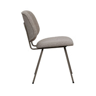 LABEL51 Eetkamerstoelen Ravenna - Naturel - Boucle - Taupe Metalen Frame