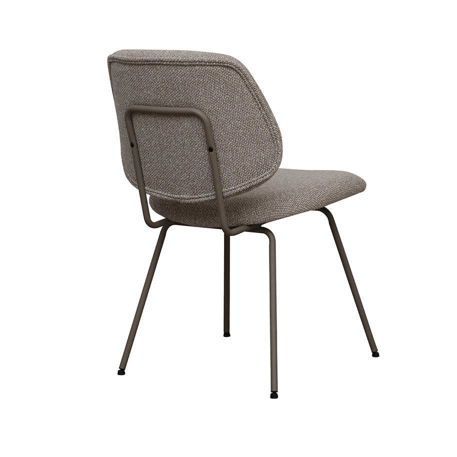 LABEL51 Eetkamerstoelen Ravenna - Naturel - Boucle - Taupe Metalen Frame