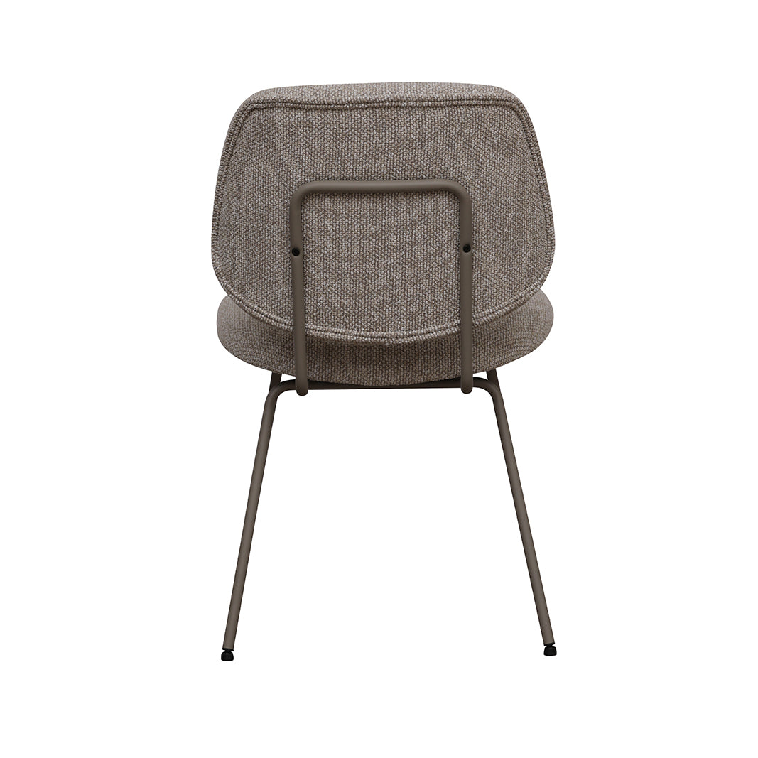 LABEL51 Eetkamerstoelen Ravenna - Naturel - Boucle - Taupe Metalen Frame