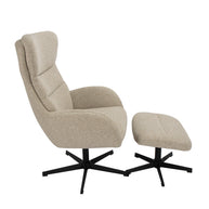 LABEL51 Fauteuils Malmo - Naturel - Boucle - Incl. Hocker