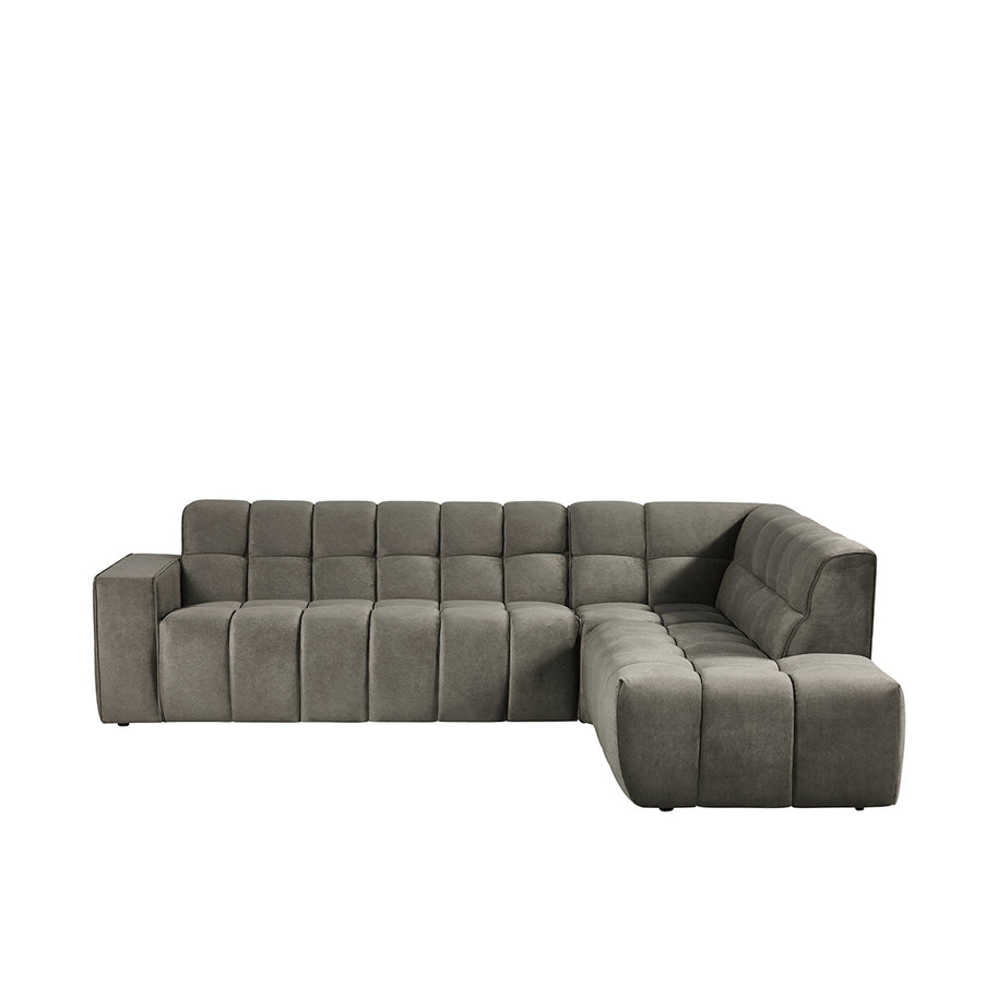 LABEL51 Hoekbanken Valentino - Taupe - Velvet - Hoekbank Rechts