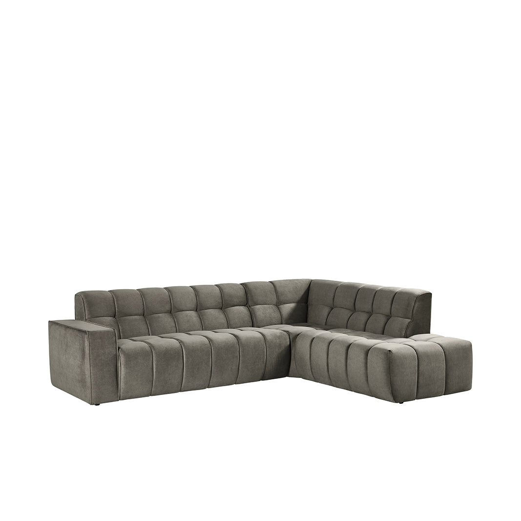 LABEL51 Hoekbanken Valentino - Taupe - Velvet - Hoekbank Rechts
