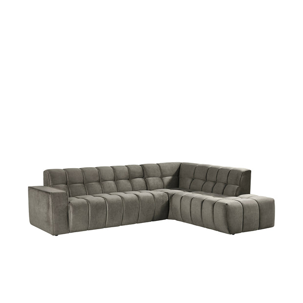 LABEL51 Hoekbanken Valentino - Taupe - Velvet - Hoekbank Rechts