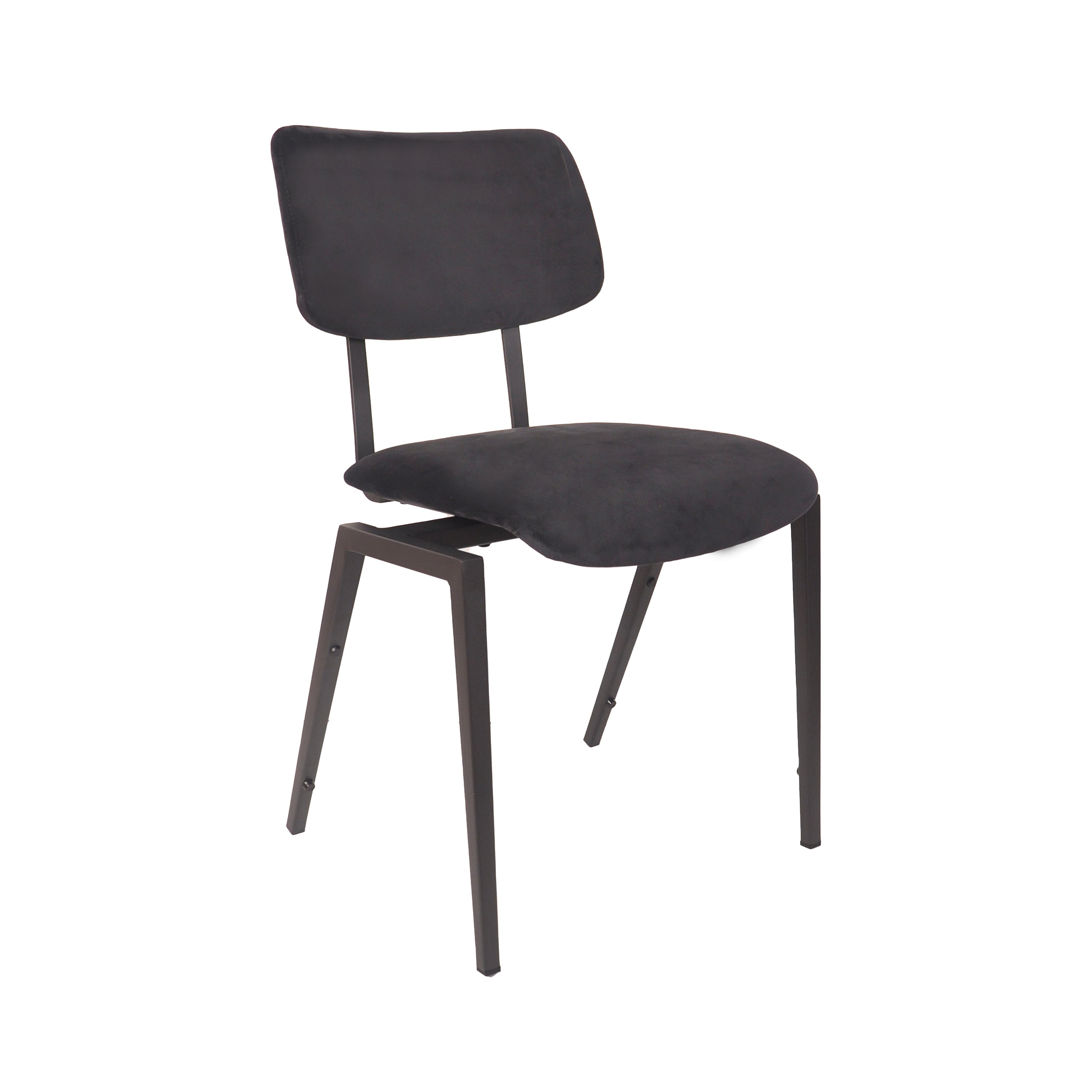 LABEL51 Eetkamerstoelen Stapelbaar - Taupe - Velvet - Zwart Metalen Frame