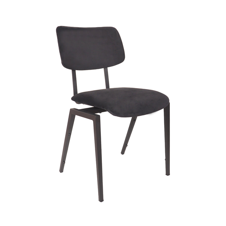 LABEL51 Eetkamerstoelen Stapelbaar - Taupe - Velvet - Zwart Metalen Frame