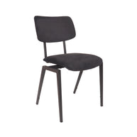 LABEL51 Eetkamerstoelen Stapelbaar - Taupe - Velvet - Zwart Metalen Frame