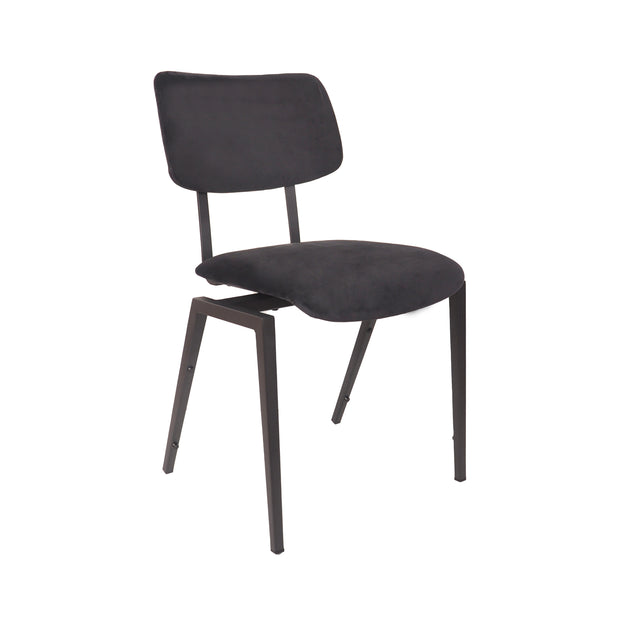 LABEL51 Eetkamerstoelen Stapelbaar - Taupe - Velvet - Zwart Metalen Frame
