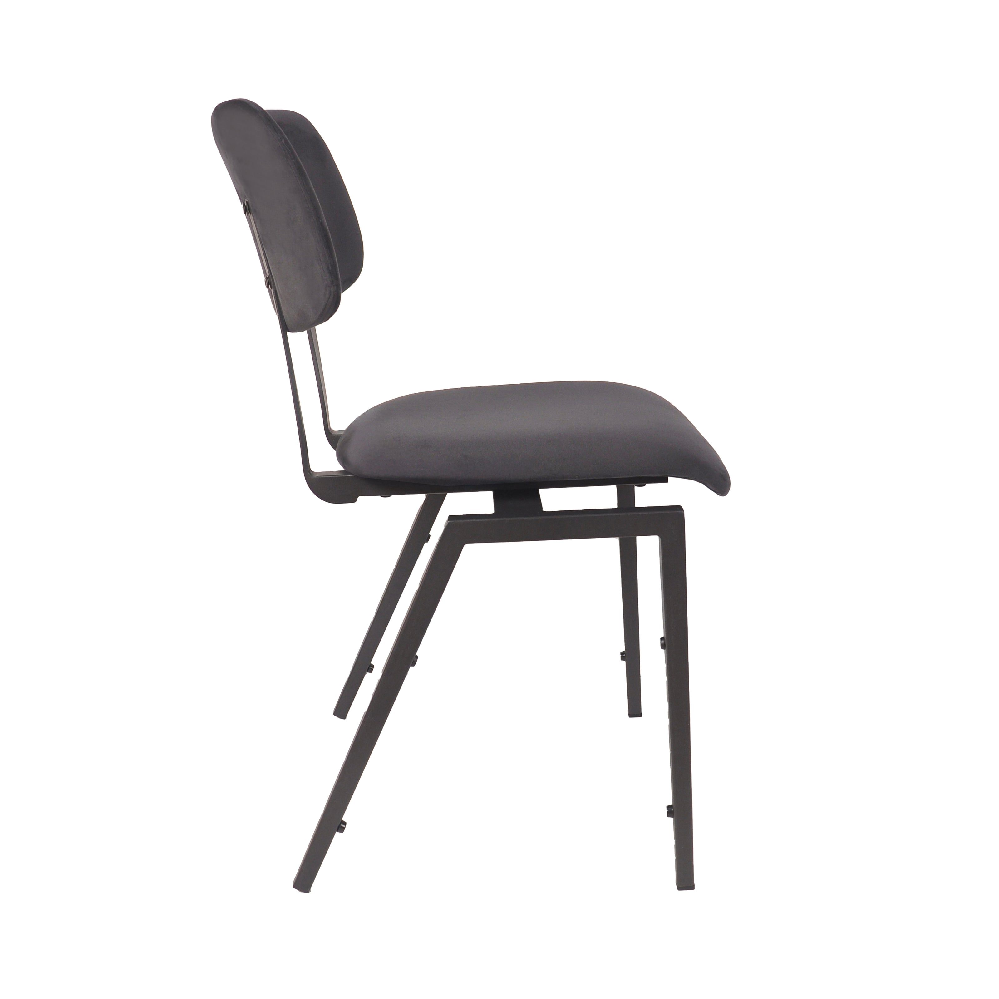 LABEL51 Eetkamerstoelen Stapelbaar - Taupe - Velvet - Zwart Metalen Frame