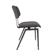 LABEL51 Eetkamerstoelen Stapelbaar - Taupe - Velvet - Zwart Metalen Frame