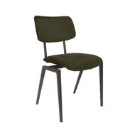 LABEL51 Eetkamerstoelen Stapelbaar - Hunter - Velvet - Zwart Metalen Frame