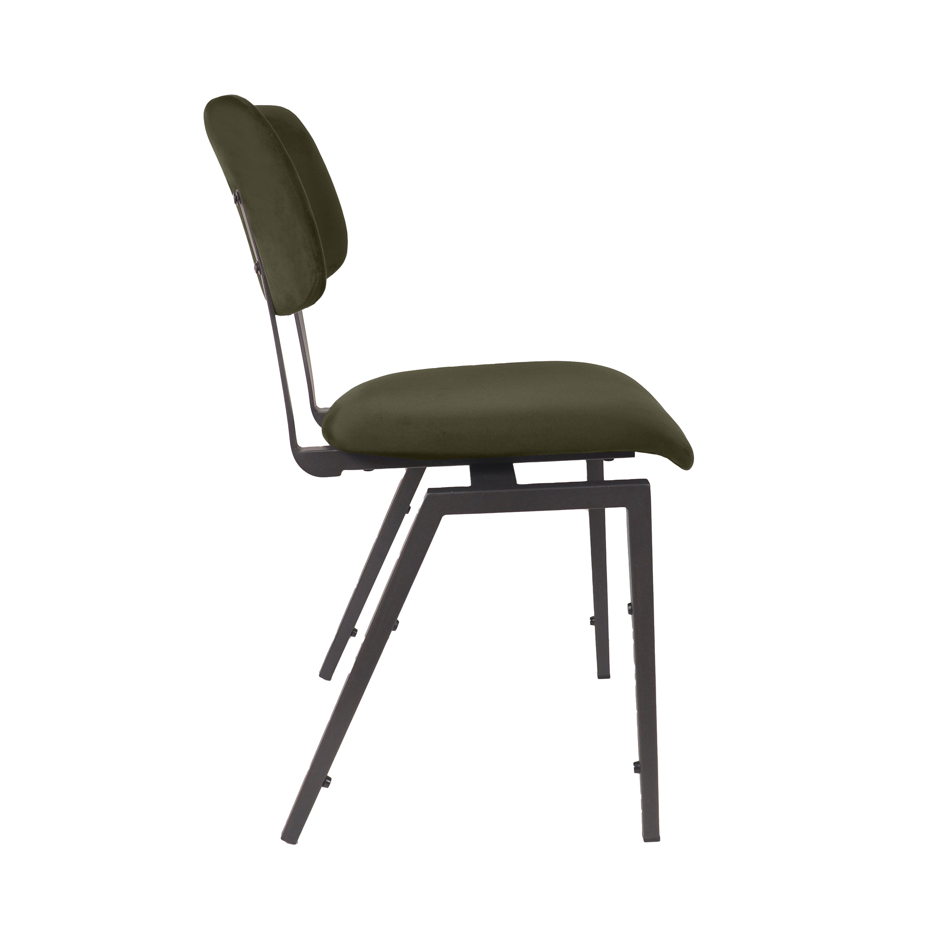 LABEL51 Eetkamerstoelen Stapelbaar - Hunter - Velvet - Zwart Metalen Frame