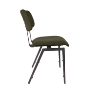 LABEL51 Eetkamerstoelen Stapelbaar - Hunter - Velvet - Zwart Metalen Frame