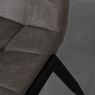 LABEL51 Eetkamerstoelen Noor - Antraciet - Kunstleder - Zwart Metalen Frame