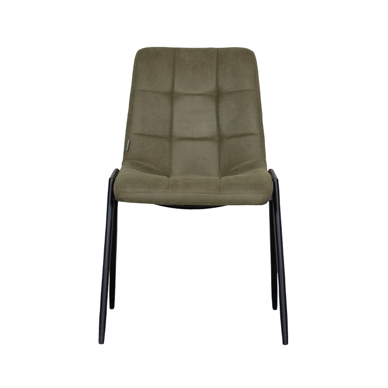 LABEL51 Eetkamerstoelen Noor - Moss - Kunstleder - Zwart Metalen Frame